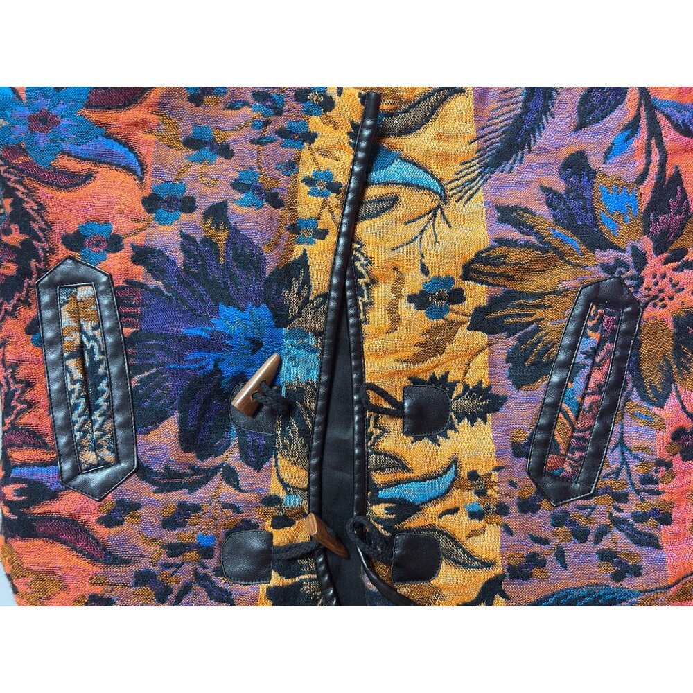 Parsley and Sage Large Jacket Artsy Boho Festival Floral Tapestry Pattern - Picture 10 of 11